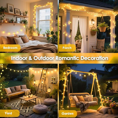 300LED Connectable Globe String Lights Indoor Outdoor for Bedroom, 108ft Warm White Christmas Lights with Remote, Waterproof Fairy Light Plug in 8 Modes for Room Classroom Wedding Christmas Decor