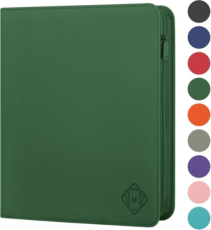 Premium Card Binder 12 Pocket for 720 Pockets Trading Card Binder, PU Zipper Card Collection Album, Sturdy Side-Loading Card Book Holder for MTG, TCG, Game Cards, Sports Cards