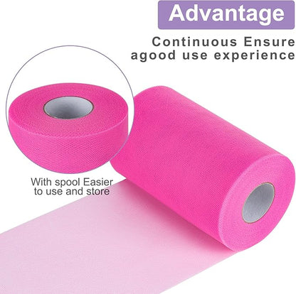 Orange Tulle Fabric Rolls 6 Inch by 100 Yards (300 feet) Tulle Roll Spool Fabric for DIY Tutu Skirt Baby Shower Birthday Party Wedding Decorations Christmas Craft Supplies (Orange)