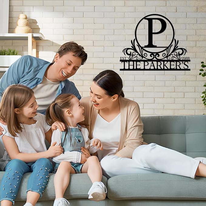 Custom Metal Signs Outdoor, Personalized Name Sign, Family Last Name Signs For Outside Home Decor, Monogram Outdoor Metal Sign Wall Art, Customized Wedding Housewarming Christmas Gifts