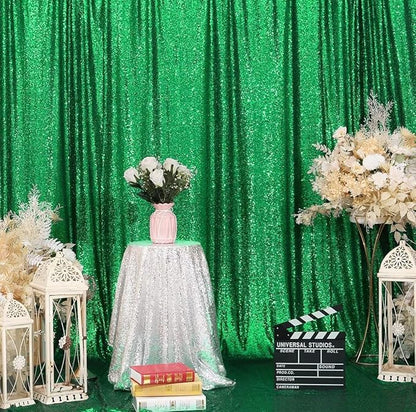 Eternal Beauty Green Sequin Backdrop, 8x10 Ft Glitter Background Curtains for Christmas Shimmer Photography Party Wedding Birthday Back Drop Decor