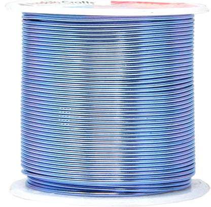 Mandala Crafts 18 Gauge Anodized Aluminum Craft Wire for Jewelry Making - 450 FT Colored Flexible Silver Copper True Blue Pink Ice Blue Green Wire - Bendable for Bonsai Armature Crafting Sculpting
