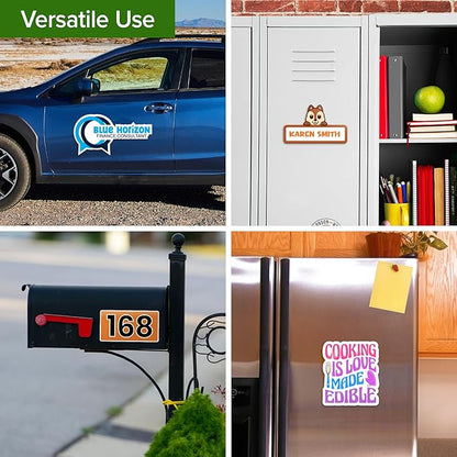 Custom Die Cut Car Magnet, Personalized Sign with Logo for Car Van Truck, Advertise Your Business Vehicle Magnetic, Full Color Professional Print, Crafted in The USA