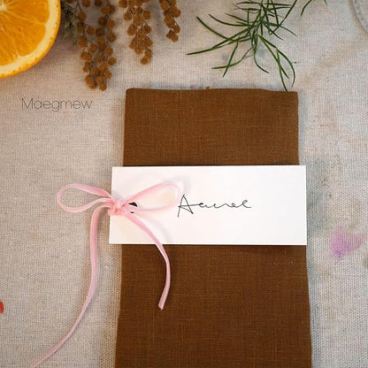 50 Pcs Place Cards for Table Setting -3.94"X1.57" Table Place Cards with Velvet Ribbon,Name Cards for Wedding Dinner Party Events (Pink)