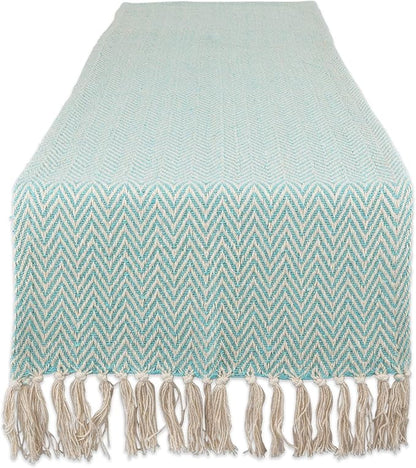DII Woven Basic Tabletop Collection, Chevron Table Runner, 15x108, Aqua