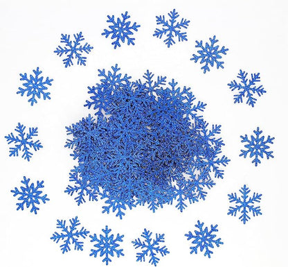 200PC Snowflake Confetti Dark Blue Christmas Confetti Snowflakes Table Scatter For Winter Holiday Birthday Baby Shower Party Decorations