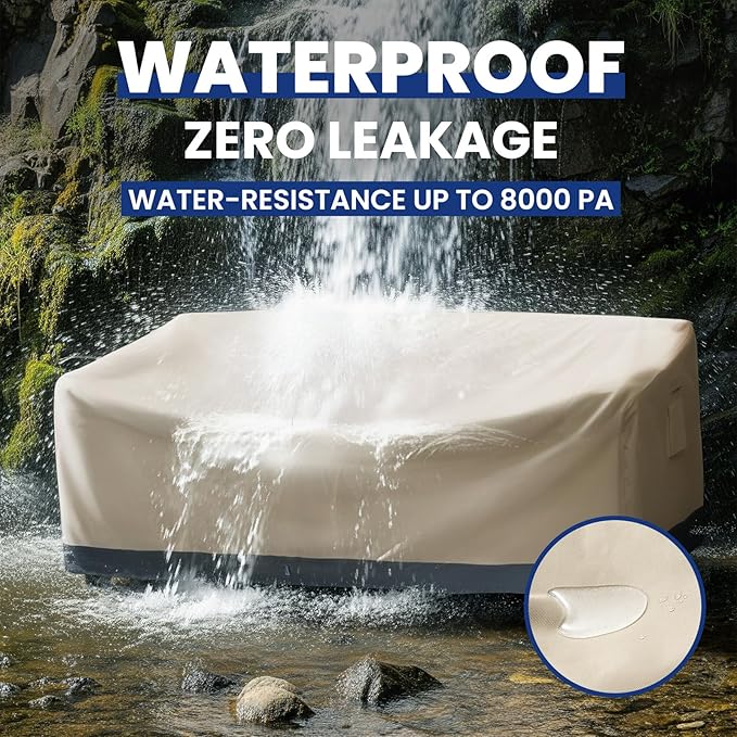 Extra Heavy Duty 2 Seater Outdoor Sofa Cover Waterproof - Patio Furniture Loveseat Covers with Air Vent, Outdoor Couch Bench Cover, 58" W x 33" D x 31"H