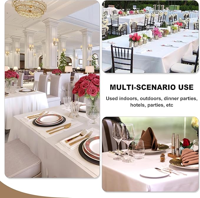 Fitable Pink Rectangle Tablecloths for 6 Foot Tables, 6 Pack - 70 x 108 Inches - Stain Resistant and Washable Table Clothes, Polyester Fabric Table Covers for Wedding, Party, Banquet, Buffect