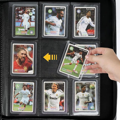 Toploader Binder,Holds 288 Toploaders,9 Pocket Double-Sided Top Loader Binders with Sleeves for 3 x 4'' Toploaders, Card Holder for Trading Cards or Sports Cards (Dark Blue)