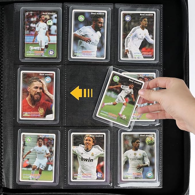 Toploader Binder,Holds 288 Toploaders,9 Pocket Double-Sided Top Loader Binders with Sleeves for 3 x 4'' Toploaders, Card Holder for Trading Cards or Sports Cards (Black)