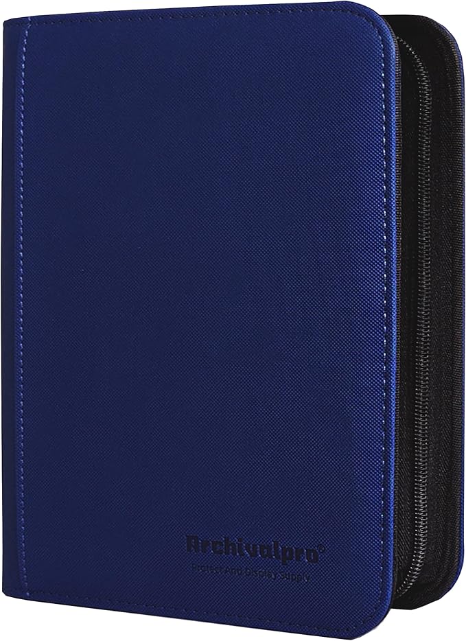 4 Pockets Premium Card Binder 160 Cards Trading Card Binders No Ring Card Storage Display Album(4 Pocket 160 Card Slot,Blue)