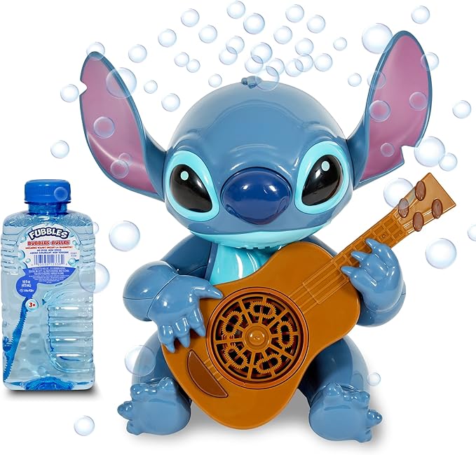 Stitch NO Spill Musical Bubble Machine | Bubble Toy for Toddlers and Kids | Amazon Toys Exclusive with 16 oz of Extra Bubble Solution (Bubble Solution Bottle Colors Will Vary)