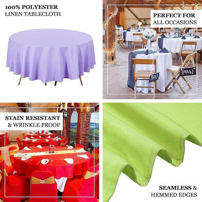 Efavormart Round Tablecloth, 90 Inch Stain & Wrinkle Resistant Washable Table Cloth, Decorative Polyester Fabric Table Cover for Banquet, Wedding, Dining- Burgundy