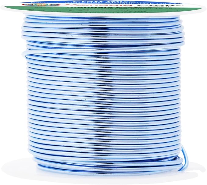 Mandala Crafts 16 Gauge Anodized Aluminum Craft Wire for Jewelry Making - 100 FT Colored Flexible Ice Blue Wire - Bendable for Bonsai Armature Crafting Sculpting