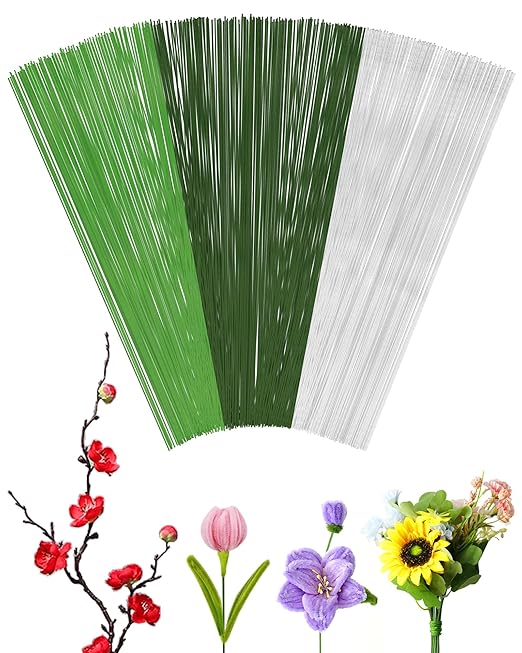150 PCS FIVEIZERO 26 Gauge MixColor Floral Wire Stems for Artificial Flower Making,Florist Wire,Flower Wires for Crafts,Alambre para Flores for Wreaths, Flower Arrangements and DIY Projects