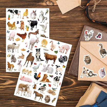 Farm Animals Stickers 720 Count Farm Animal Barnyard Cow Sheep Chicken Stickers Party Favors Gifts Sticky Decor for Scrapbook Calendar Planner Gift Wrap Decor