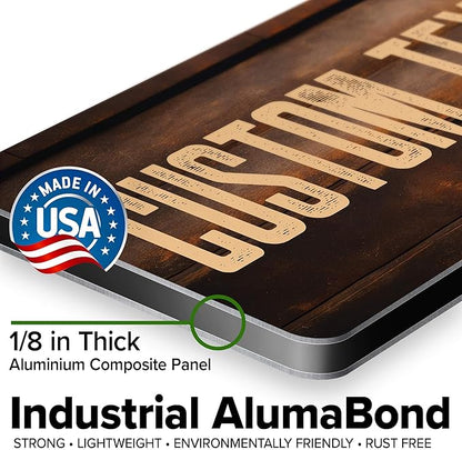 Custom Sign, Custom Street Sign, 11 Font Colors, 13 Font Styles, 4 Hole Options, 22 Sizes, 6x12 Inches, Rust Free DiBound, Fade Resistant, Made in USA by My Sign Center (Vintage Wood)