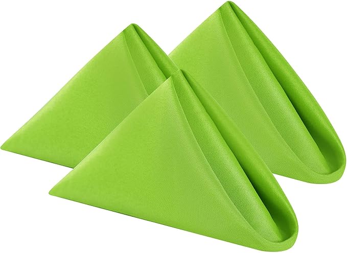 Cloth Napkins 17x17 inch Washable Polyester Dinner Napkins Soft Table Napkins for Wedding Party Dining Banquet(Apple Green,100PCS)