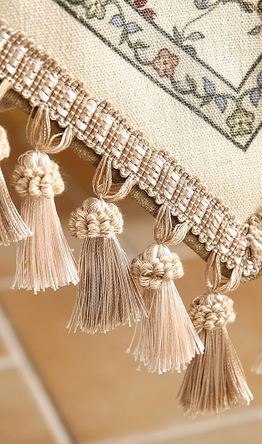 patdrea Designer Vintage Floral Linen Table Runner 102 Inch Long,Beige Cottage Rustic Bouquets Pattern Table Mat,Decor for Kitchen Dining Table Coffee Table Cabinet Banquet Christmas ,12"*102"