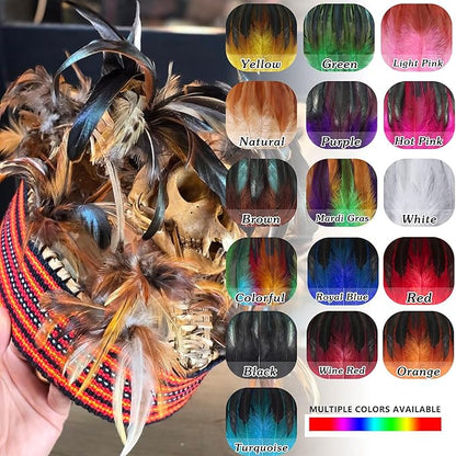 SOGUGOM Turquoise Rooster Tail Feathers - 200 pcs 5-7 inch Craft Bulk Feathers for Craft Projects, Hats, Costume and Party(Turquoise)