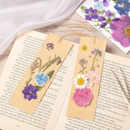 80PCS Spring Large Pressed Flowers Leaves , Real Nature Dry Flowers for Resin Craft, Larage Pressing Floral with Tweezers Set for DIY Jewelry Making Nail Card Scrapbook Art