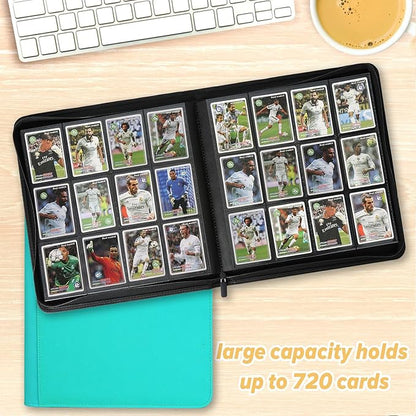 Trading Card Binder 12 Pocket, 720 Pockets Card Binders, Card Collection Binder, Card Album Folder for MTG, TCG, Sports Cards, Game Cards (Lake Blue)