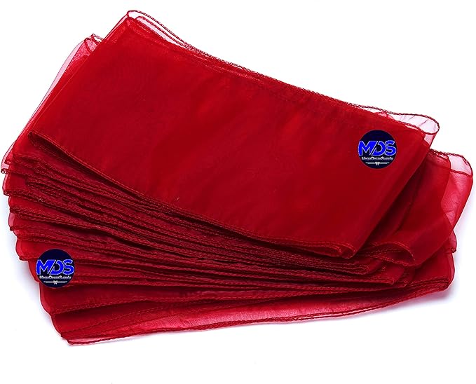 MDS Pack of 50 PCS Organza Chair Sashes Wider Dining Chair Bows Ribbon Tie Back for Wedding Party Birthday Bridal Shower Reception Event Banquet Home Chair Cover Decoration - Maroon