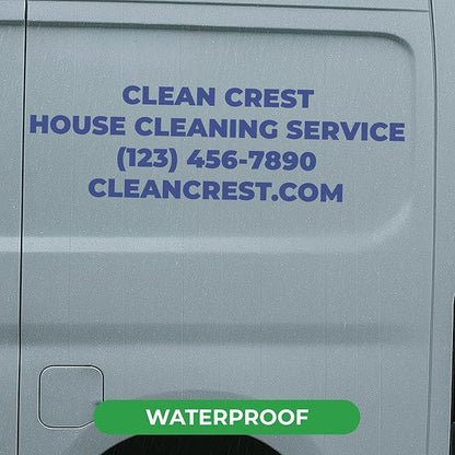 EGD Custom Business Car Decal for Windows or Vans | Personalized Vinyl Stickers with Name, Contact & Website | Waterproof Lettering | 5 Sizes, 25 Colors, 9 Fonts
