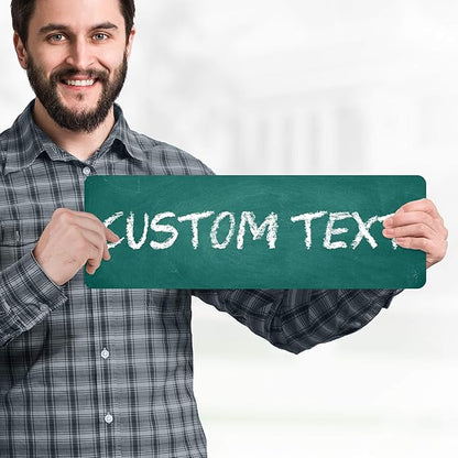 Custom Sign, Custom Street Sign, 11 Font Colors, 13 Font Styles, 4 Hole Options, 22 Sizes, 6x18 Inches, Rust Free DiBound, Fade Resistant, Made in USA by My Sign Center (Chalkboard Green)