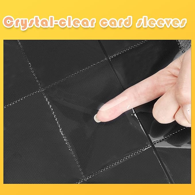 Premium 1000+ Pockets Trading Card Binder, 16-Pocket Ringless Side-Loading Album for TCG, MTG, Lorcana, Sports & Standard-Size Cards (Yellow)