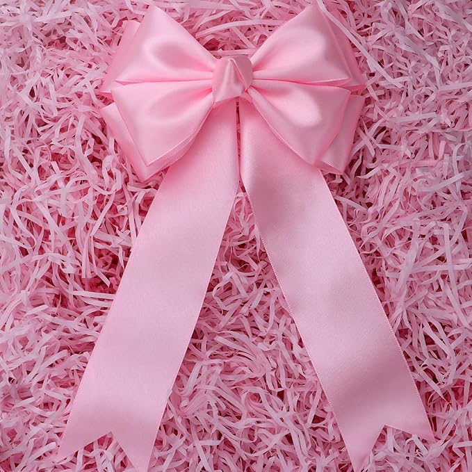 Pink Solid Satin Ribbon 2 Inch 25 Yards Solid Polyester Fabric Ribbon for Gift Wrapping Wedding Christmas Baby Shower Birthday Party Decoration Handmade Immortal Flower Craft