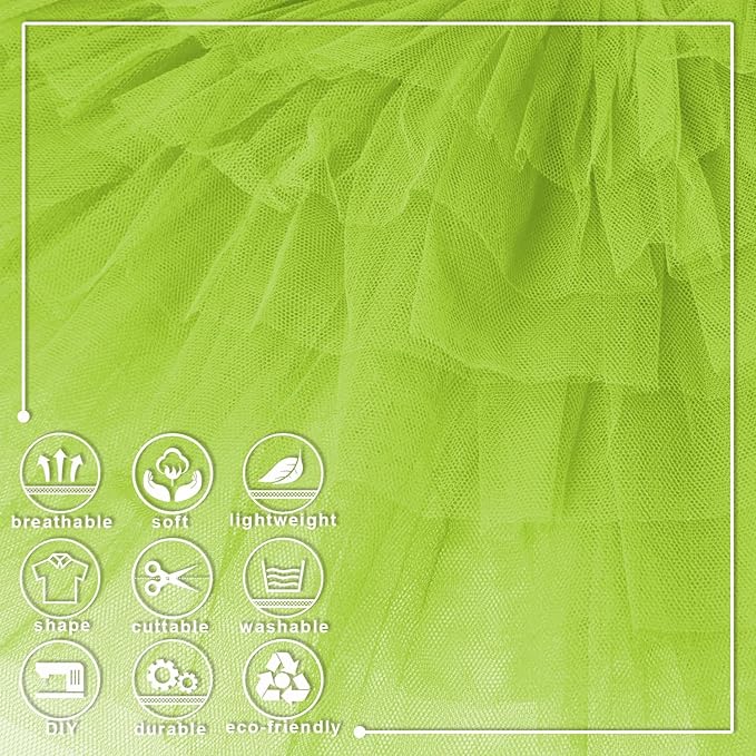Lime Green Tulle Fabric Roll 6 Inch X 300 FT (100 Yards) Matte Tulle Ribbon Netting Mesh Spool for DIY Tutu Skirt Wedding Bow Gift Wrapping Baby Shower Christmas Party Halloween Decorations
