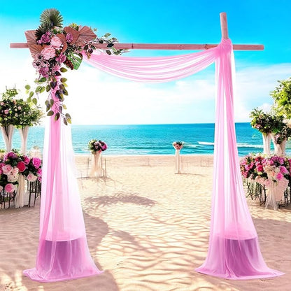 MDS Halloween Chiffon Draping Fabric - 1 Panel, 30" Wide x 40ft Long - Sheer Spooky Arbor & Canopy Drapery for Haunted House Backdrops, Party Ceilings, DIY Costumes & Themed Events - Bubblegum Pink