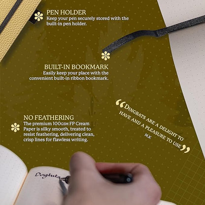 Dingbats A5 Wildlife Notebook Journal Hardcover, Cream 100gsm Ink-Proof Paper, 6.1 x 8.5 inches, 192 pages (Cream Wolf, Lined)