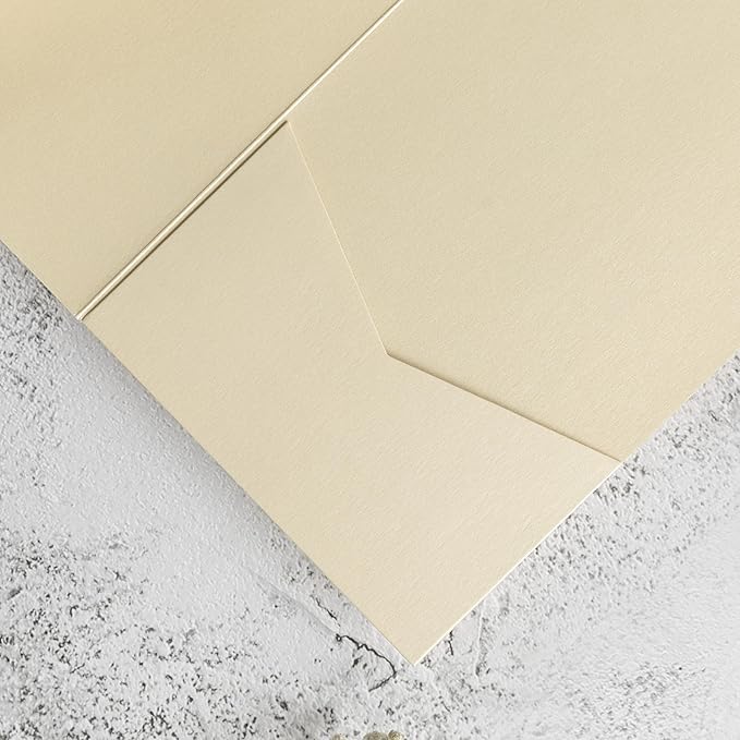 20 PCS Champagne Tri-fold Laser Cut Wedding Invitation Pockets for 5x7 Wedding Cards Bridal Shower Engagement Quinceanera Invitation