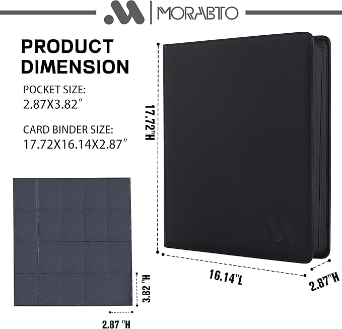 Card Binder 20 Pocket,Trading Card Binder Holds up to 2000 Cards with 50 Sleeves,Zipper Card Holder Album Compatible with TCG Card/Game Cards/Sports Card