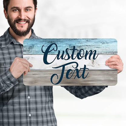 Custom Sign, Custom Street Sign, 11 Font Colors, 13 Font Styles, 4 Hole Options, 22 Sizes, 9x18 Inches, Rust Free DiBound, Fade Resistant, Made in USA by My Sign Center (Coastal)