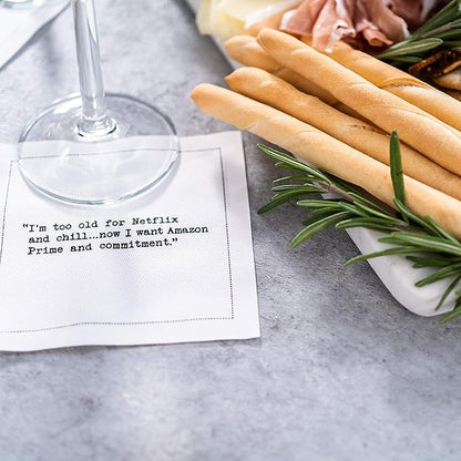 Five Star White Cotton Cocktail Napkins, Beverage & Bar Napkins - 4.5" x 4.5" (50 Pack)