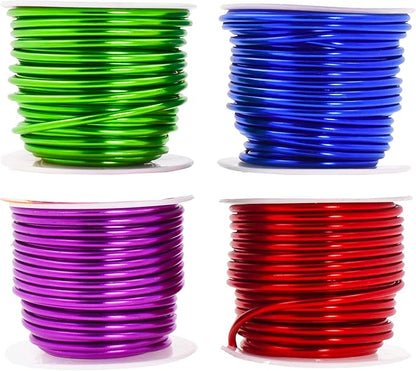 Mandala Crafts 10 Gauge Anodized Aluminum Craft Wire for Jewelry Making - 128 FT Colored Flexible Rainbow Wire - Bendable for Bonsai Armature Crafting Sculpting