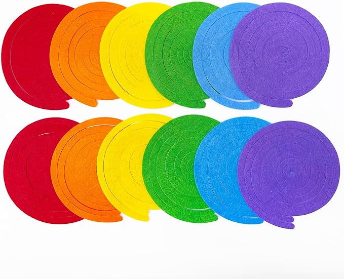 36 Pcs Rainbow Hanging Swirl Decorations Colorful Felt Swirl Streamer Spiral Ceiling Decorations Garland for Birthday Wedding Bridal Shower Baby Shower Carnival Fiesta Festival Party Supplies