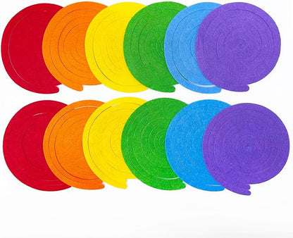 36 Pcs Rainbow Hanging Swirl Decorations Colorful Felt Swirl Streamer Spiral Ceiling Decorations Garland for Birthday Wedding Bridal Shower Baby Shower Carnival Fiesta Festival Party Supplies