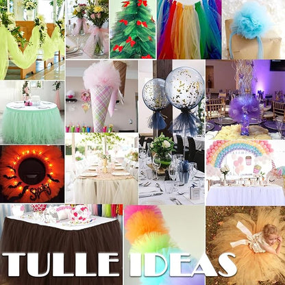 Sage Green Tulle Fabric Rolls 54 Inch by 40 Yards Tulle Bolt Spool for Wedding Decorations DIY Tutu Baby Shower Table Skirt Ceiling Decor Birthday Party Craft Supplies