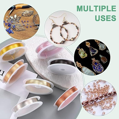 0.2 mm/32 Gauge Copper Wire for Jewelry Making, 82FT Copper Beading Craft Wire for Jewelry/Weaving/DIY Crafting/Planting, Color-Retaining [25M, Bright Silver]