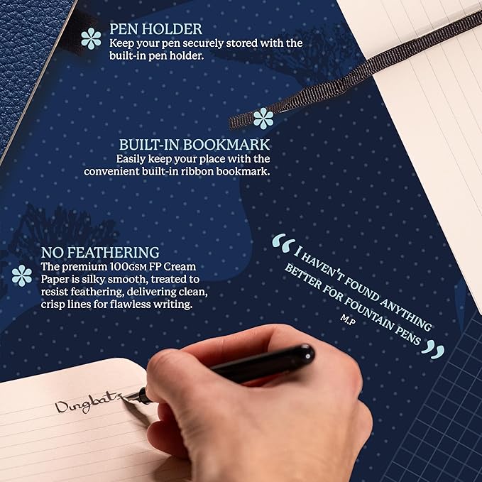Dingbats A5 Wildlife Dotted Notebook Journal - Premium Vegan Leather Softcover Executive Journal for Women & Men - Work, Note Taking, Writing & Travel