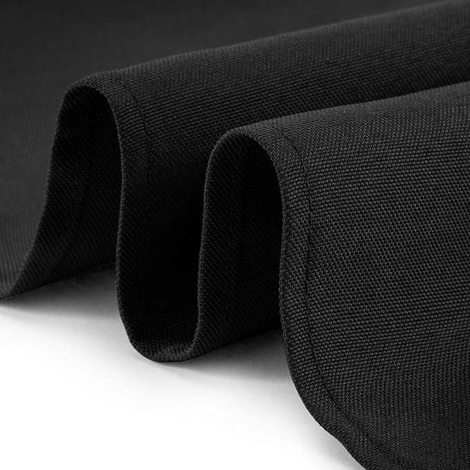 Lann's Linens - 10 Premium 70" x 120" Tablecloths for Wedding/Banquet/Restaurant - Rectangular Polyester Fabric Table Cloth - Black