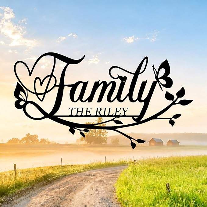 Personalized Family Last Name Signs, Custom Signs Outdoor Metal, Monogram Metal Sign Wall Art For Home Outside Decor, Name Sign Customized Wedding Christmas Housewarming Gifts For Women Men