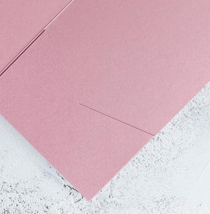 20 PCS Dusty Rose Tri-fold Laser Cut Wedding Invitation Pockets for 5x7 Wedding Cards Bridal Shower Engagement Quinceanera Invitation
