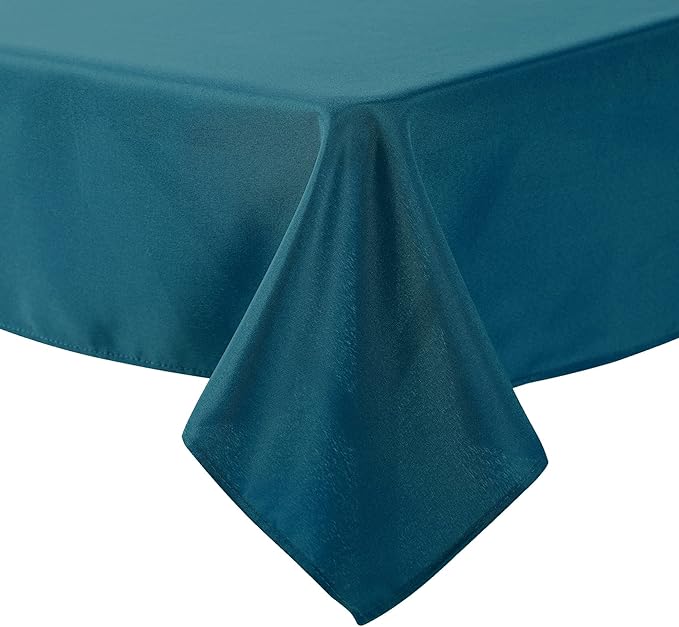 Cupuamon Square Tablecloth 52x52 inch Washable Polyester Fabric Table Cloth for Wedding Party Dining Banquet Decoration（52x52,Peacock Blue）