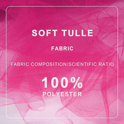 Fuchsia Tulle Fabric Roll Spool Bolt (54 Inch by 40 Yards) Large Tulle Wedding Party Decoration, Tutu Skirt, Table Runner, Gift Wrapping, Bridal Shower, Soft & Drape (Fuchsia)