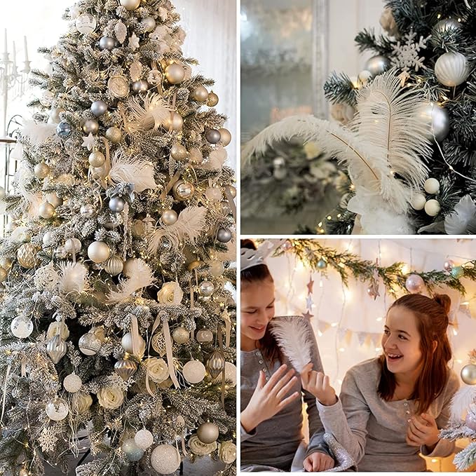 NEWONG 30pcs Mint Green Ostrich Feathers Natural Bulk 11-14inch(28-35cm) Vase Craft Wedding Home Party Centerpieces Christmas Day Decoration